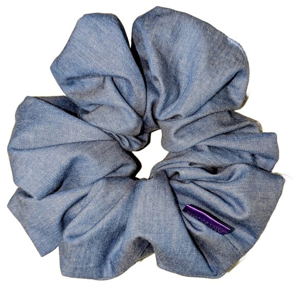 Light blue denim large scrunchie hand crafted - Picture 1 of 6